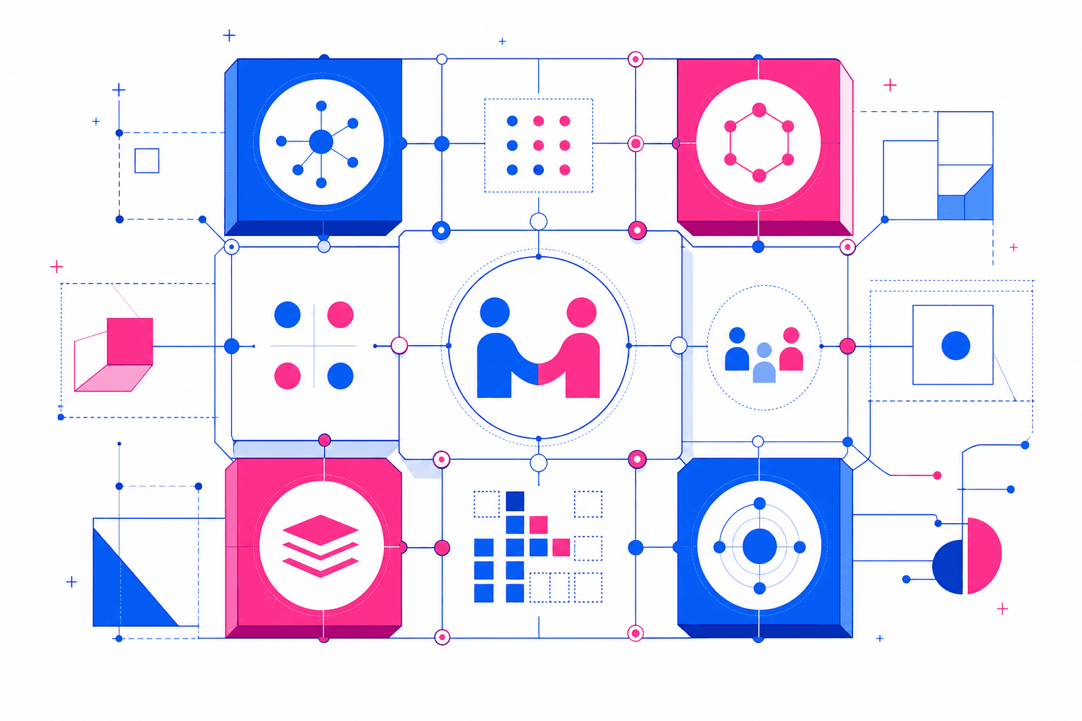 Grid pattern illustration representing transparent partnerships
