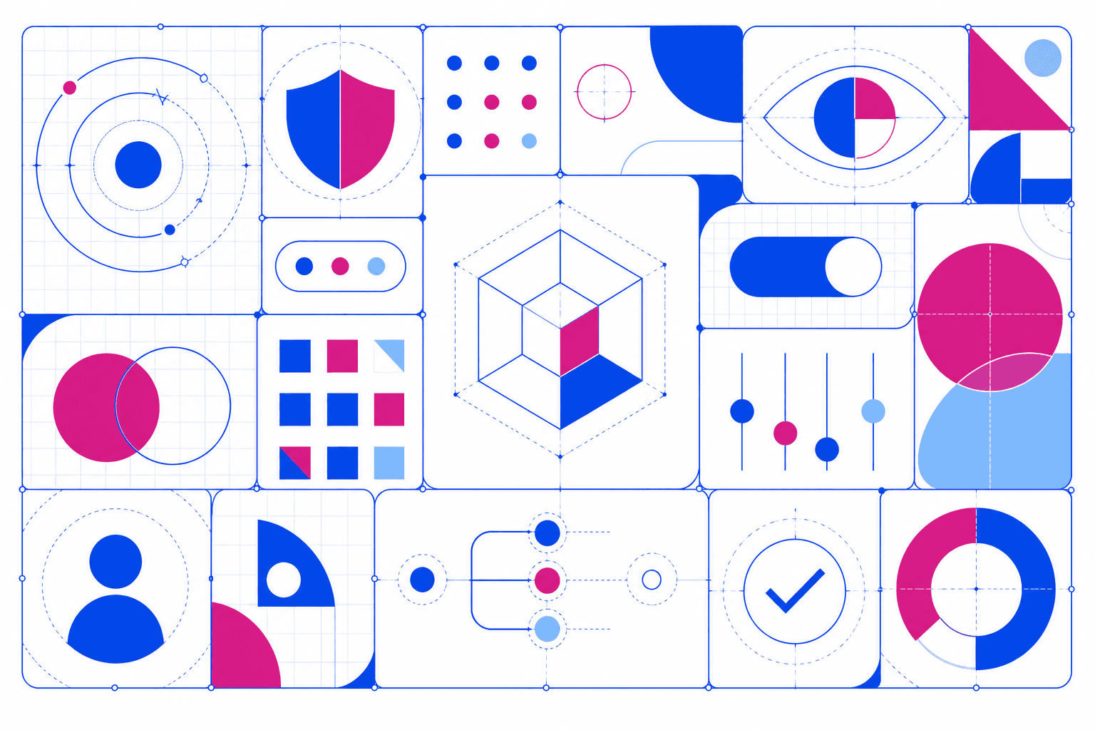 Abstract tiled pattern illustration