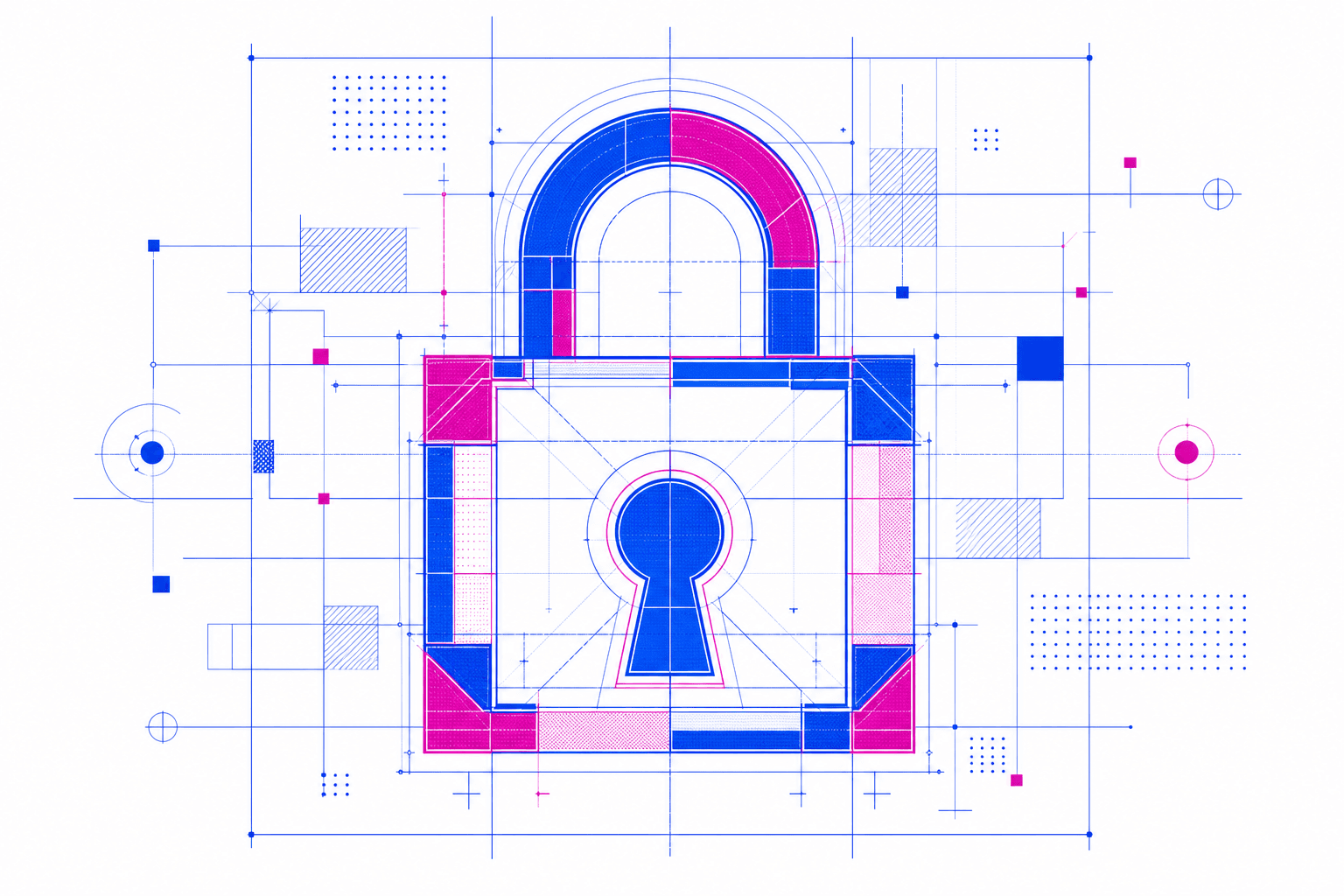 Abstract lock geometric pattern