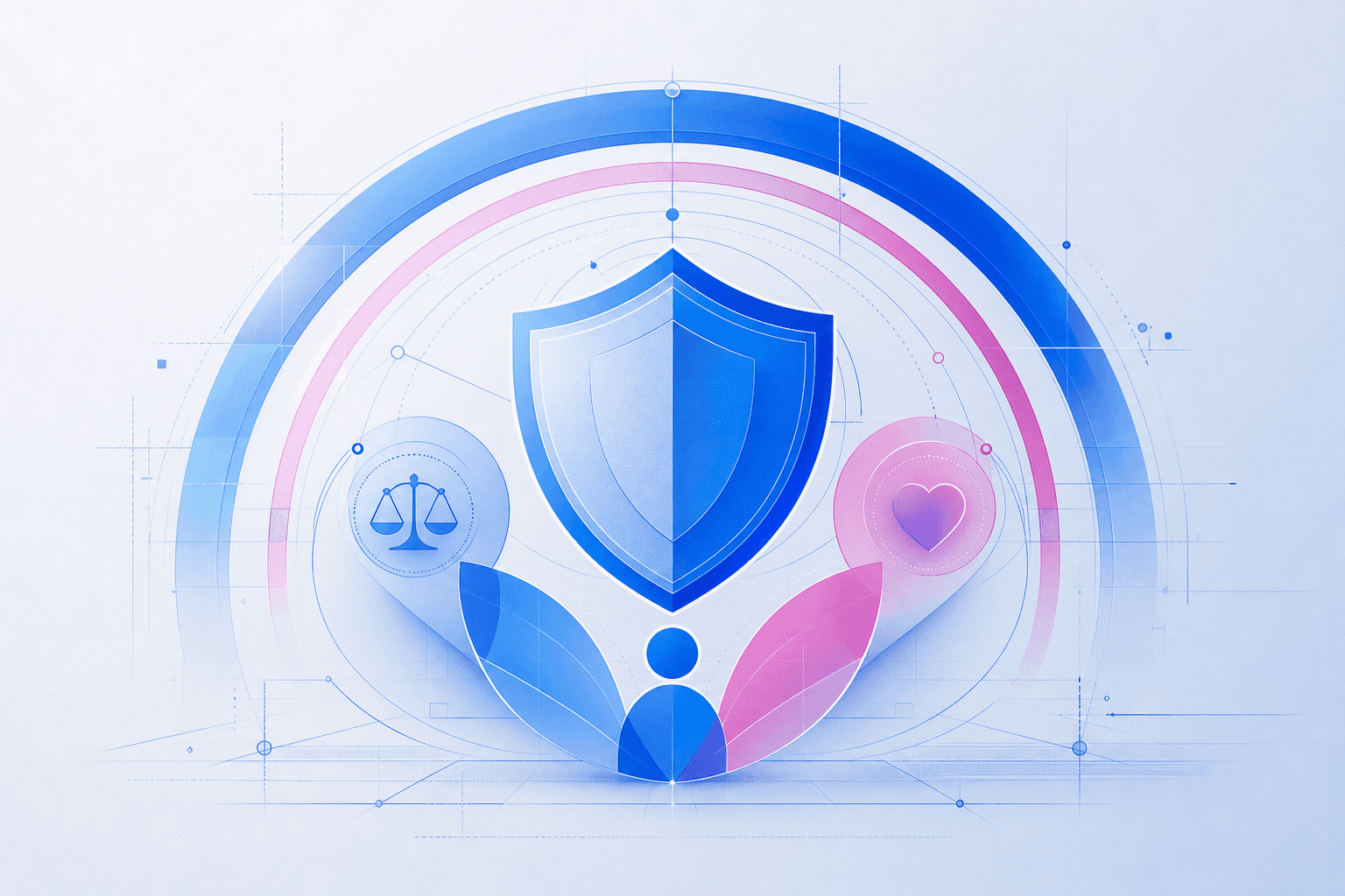Abstract protective shield geometric illustration
